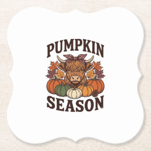 Kürbis-Saison Highland-Kuh Vintage-Herbst-Shirt_1 Untersetzer