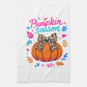 Kürbis-Saison Leopard-Bogen-Design � Cute Herbst-Ä Geschirrtuch (Vertikal)