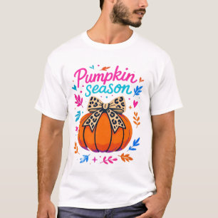 Kürbis-Saison-Leoparden-Bogen-Design � Cute Herbst T-Shirt