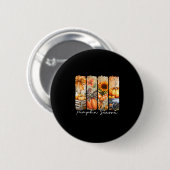Kürbis-Saison Sonnenblume Erntedankfest Herbst Button (Vorne & Hinten)