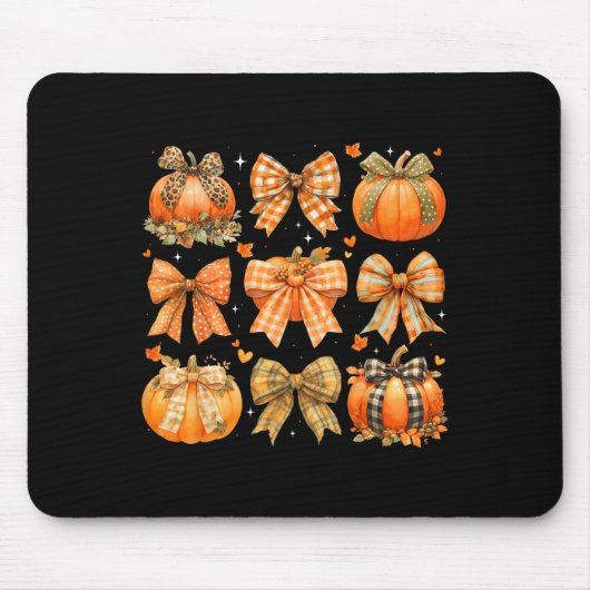 Kürbis-Saison Thanksgiving Coquette Bogen Herbst L Mousepad (Vorne)