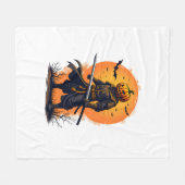 Kürbis-Samurai � Halloween-Krieger-T-Shirt Fleecedecke (Vorderseite (Horizontal))