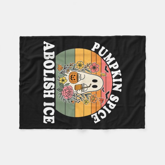 Kürbis Sce Abschaffen Eis Halloween Design Fleecedecke (Vorderseite (Horizontal))