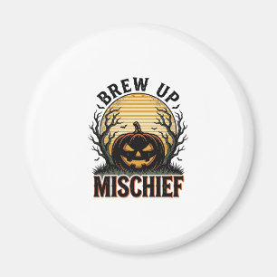 Kürbis-Schabernack-Shirt Vintage-Halloween-Grafik_ Magnet