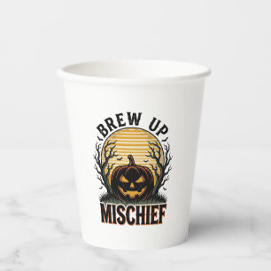 Kürbis-Schabernack-Shirt Vintage-Halloween-Grafik_ Pappbecher