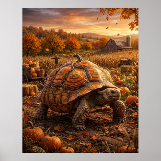 Kürbis-Schildkröte-Ernte Poster (Vorne)