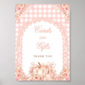 Kürbis-Schleife-Blumenkarten & Geschenke-Tischschi Poster (Vorne)