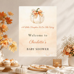 Kürbis-Schleife Willkommen Baby Shower Poster