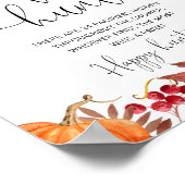 Kürbis-Schnuller-Jagd auf Babydusche Poster (Ecke)