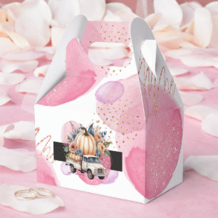 Kürbis Schwarz Rosa Floral LKW Baby Shower Geschenkschachtel