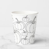 Kürbis Schwarz-Weiß-Halloween Pappbecher (Rückseite)