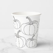 Kürbis Schwarz-Weiß-Halloween Pappbecher (Vorderseite)