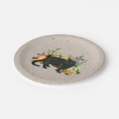 Kürbis Schwarze Katze Herbst Pappteller (Schrägansicht)
