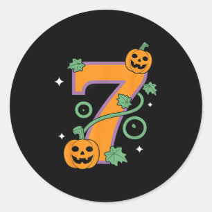 Kürbis Sechs Sieben 67 passendes 7 Halloween-Paar Runder Aufkleber