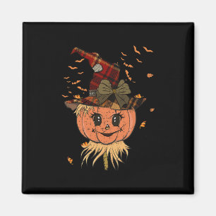 Kürbis-Sense-Kopf und -Hut Herbst Vintage Hallowee Magnet