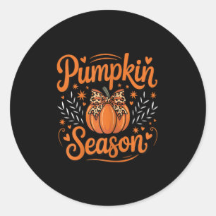 Kürbis-Shirt für Frauen Grafik Thanksgiving Hallow Runder Aufkleber