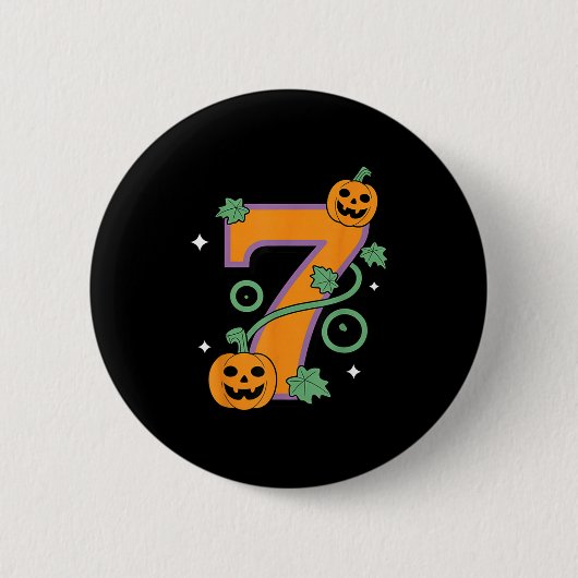 Kürbis Six Seven 67 passend 7 Halloween Paare Button (Vorderseite)