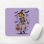 Kürbis-Skelett-Halloween-Kunst Mousepad (Mit Mouse)