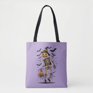 Kürbis-Skelett-Halloween-Kunst Tasche