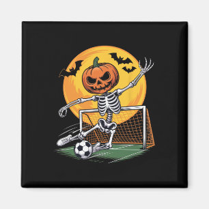 Kürbis-Skelett-Torhüter-Fußball-Halloween-Gruselig Magnet