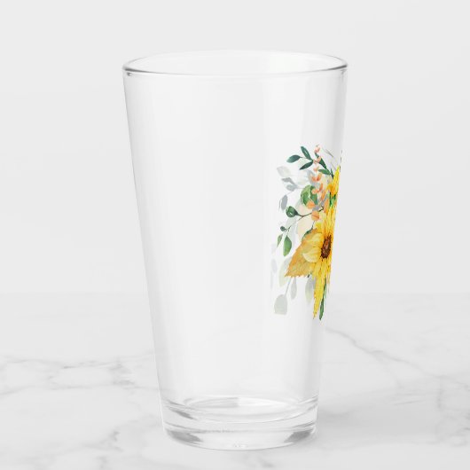 Kürbis, Sonnenblumen und Grünpflanzen Glas (Rechts)