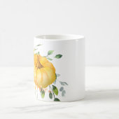 Kürbis, Sonnenblumen und Grünpflanzen Kaffeetasse (Mittel)