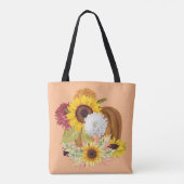 Kürbis, Sonnenblumen und Herbstfarben Tasche (Rückseite)