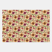 Kürbis, Sonnenblumen und Pilze auf Creme Geschenkpapier Set (Vorderseite)