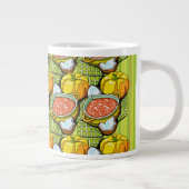 Kürbis, Soße und Streifen Hintergrund Jumbo-Tasse (Rechts)