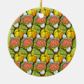 Kürbis, Soße und Streifen Hintergrund Keramik Ornament (Hinten)