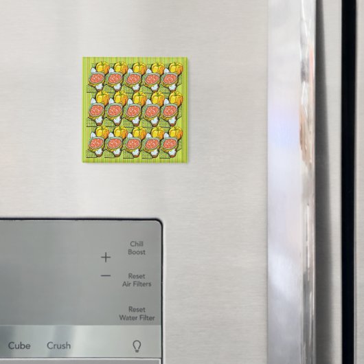 Kürbis, Soße und Streifen Hintergrund Magnet (In Situ (Kühlschrank))