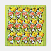 Kürbis, Soße und Streifen Hintergrund Magnet (Vorne)