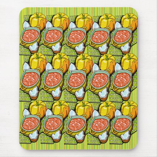 Kürbis, Soße und Streifen Hintergrund Mousepad (Vorne)