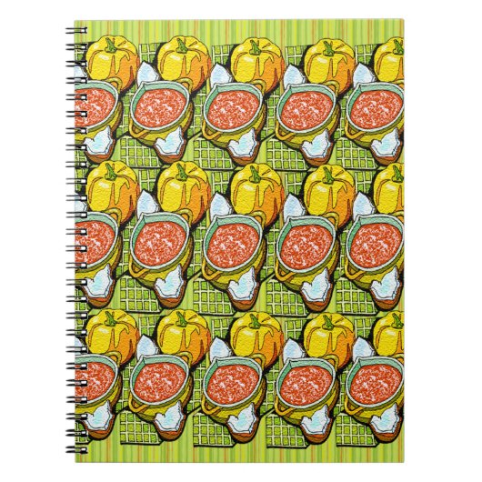 Kürbis, Soße und Streifen Hintergrund Notizblock (Vorderseite)