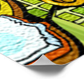 Kürbis, Soße und Streifen Hintergrund Poster (Ecke)