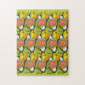 Kürbis, Soße und Streifen Hintergrund Puzzle (Vertikal)