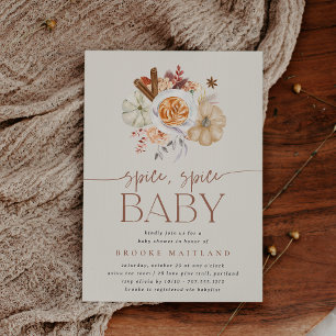 Kürbis "Spice Spice Baby"-Baby-Dusche Einladung