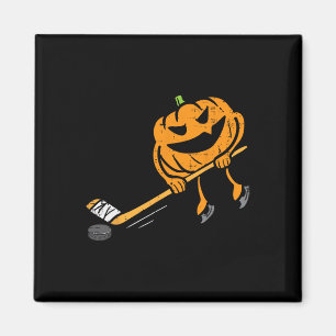 Kürbis spielt Eishockey lustiges Halloween-Kostüm Magnet