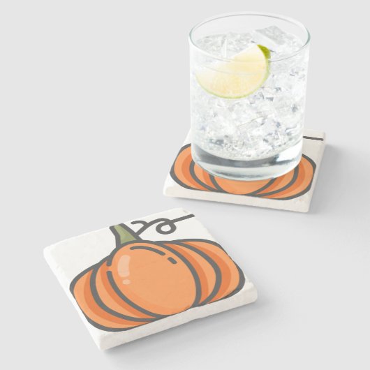 Kürbis Steinuntersetzer (Seitenansicht)