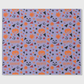 Kürbis, Sterne und Blätterteigungspapier Geschenkpapier (Flach)