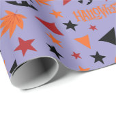 Kürbis, Sterne und Blätterteigungspapier Geschenkpapier (Rolleneckpunkt)