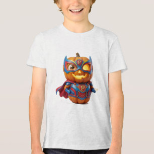 Kürbis-Superheld Wasserfarbe Süßer Halloween-Held Tri-Blend Shirt