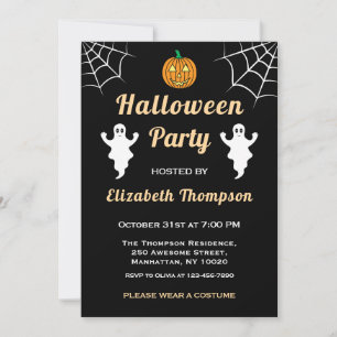 Kürbis Süßer Geist Spinnennetz Spaß Halloween-Part Einladung