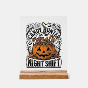 Kürbis-Süßigkeiten-Eimer Vintage-Halloween-Gravur  Acrylschild