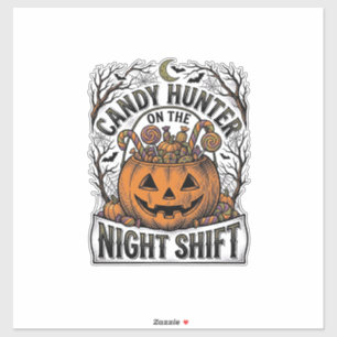 Kürbis-Süßigkeiten-Eimer Vintage-Halloween-Gravur Aufkleber