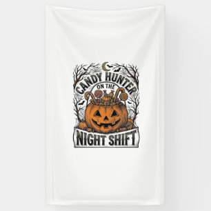 Kürbis-Süßigkeiten-Eimer Vintage-Halloween-Gravur Banner