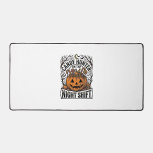 Kürbis-Süßigkeiten-Eimer Vintage-Halloween-Gravur Schreibtischunterlage