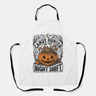 Kürbis-Süßigkeiten-Eimer Vintage-Halloween-Gravur Schürze