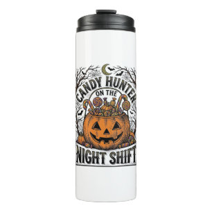 Kürbis-Süßigkeiten-Eimer Vintage-Halloween-Gravur  Thermosbecher