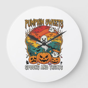 Kürbis Süßigkeiten Spuk Behandlungen Halloween Gei Große Wanduhr